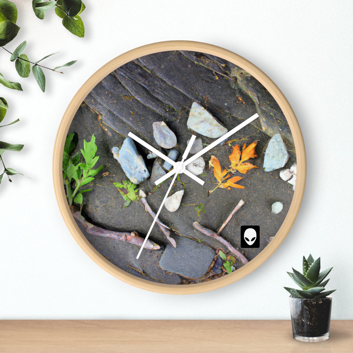 "Elementos de la naturaleza: creación de un paisaje creativo" - El reloj de pared alienígena