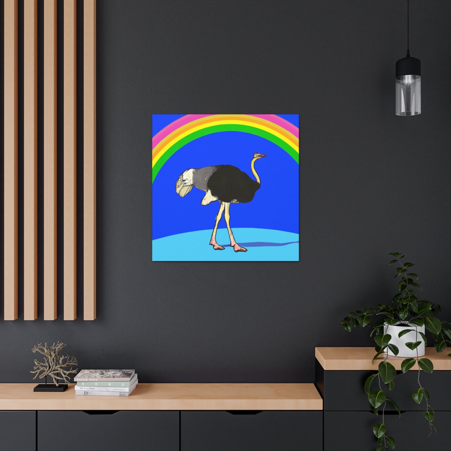 "Bridging the Divide: The Ostrich's Rainbow" - The Alien Canva