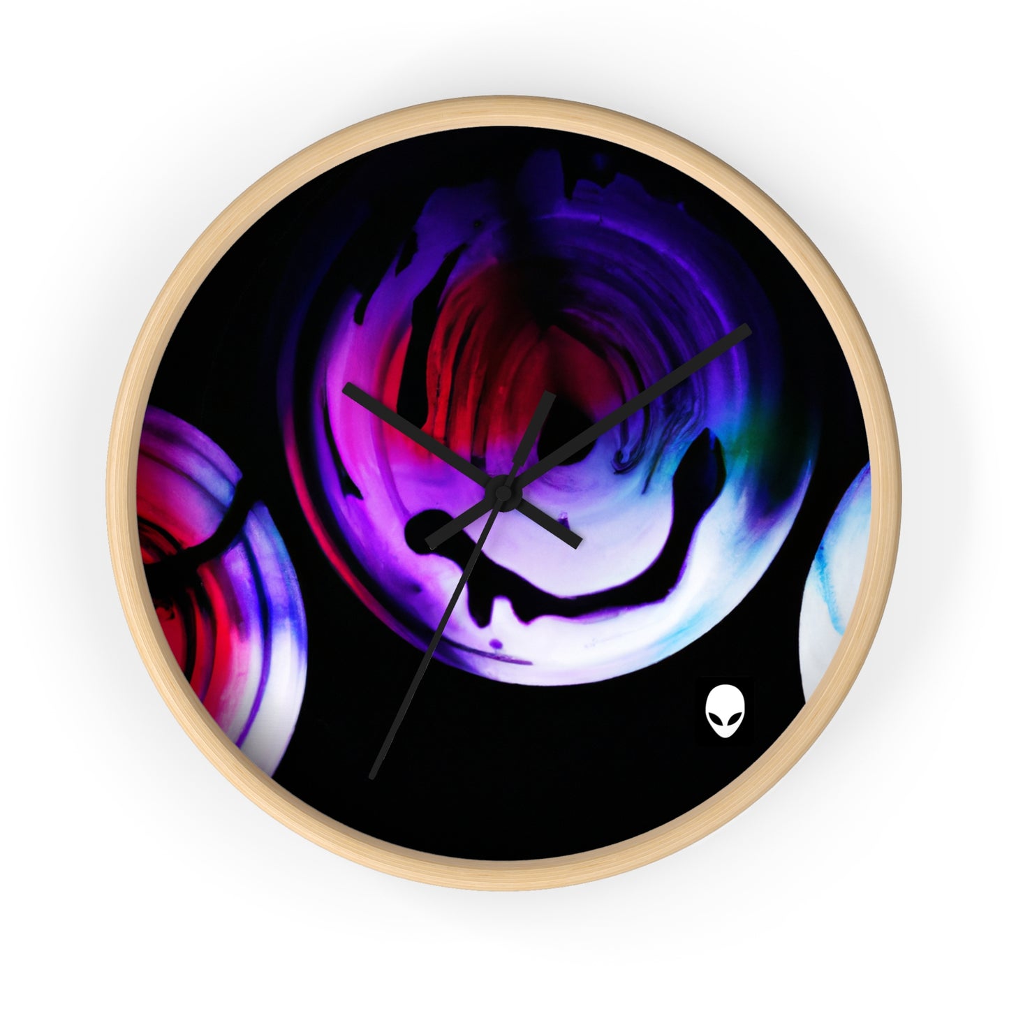 "Exploring Contrasts: A Colorful Dance of Luminance and Chromatic Aberration" - The Alien Wall Clock