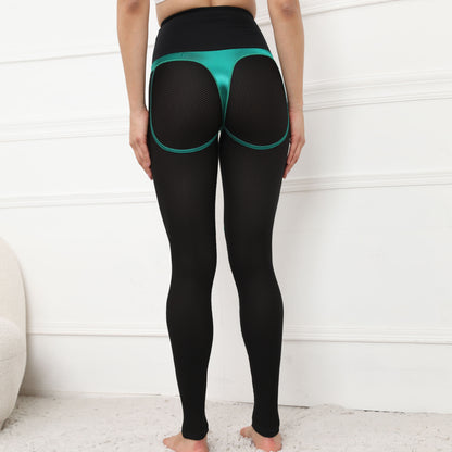 Damen-Yogahose mit Hip-Lift-Mesh-Sportnähten