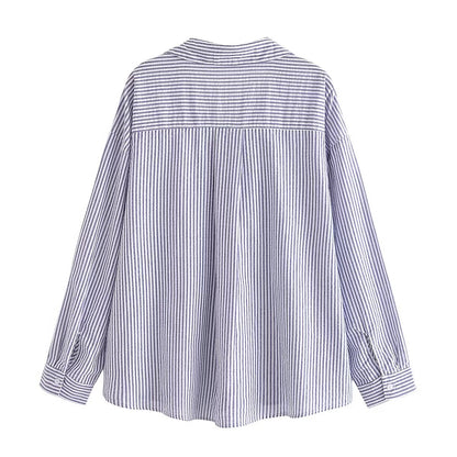 Camisa informal de rayas urbanas de verano para mujer