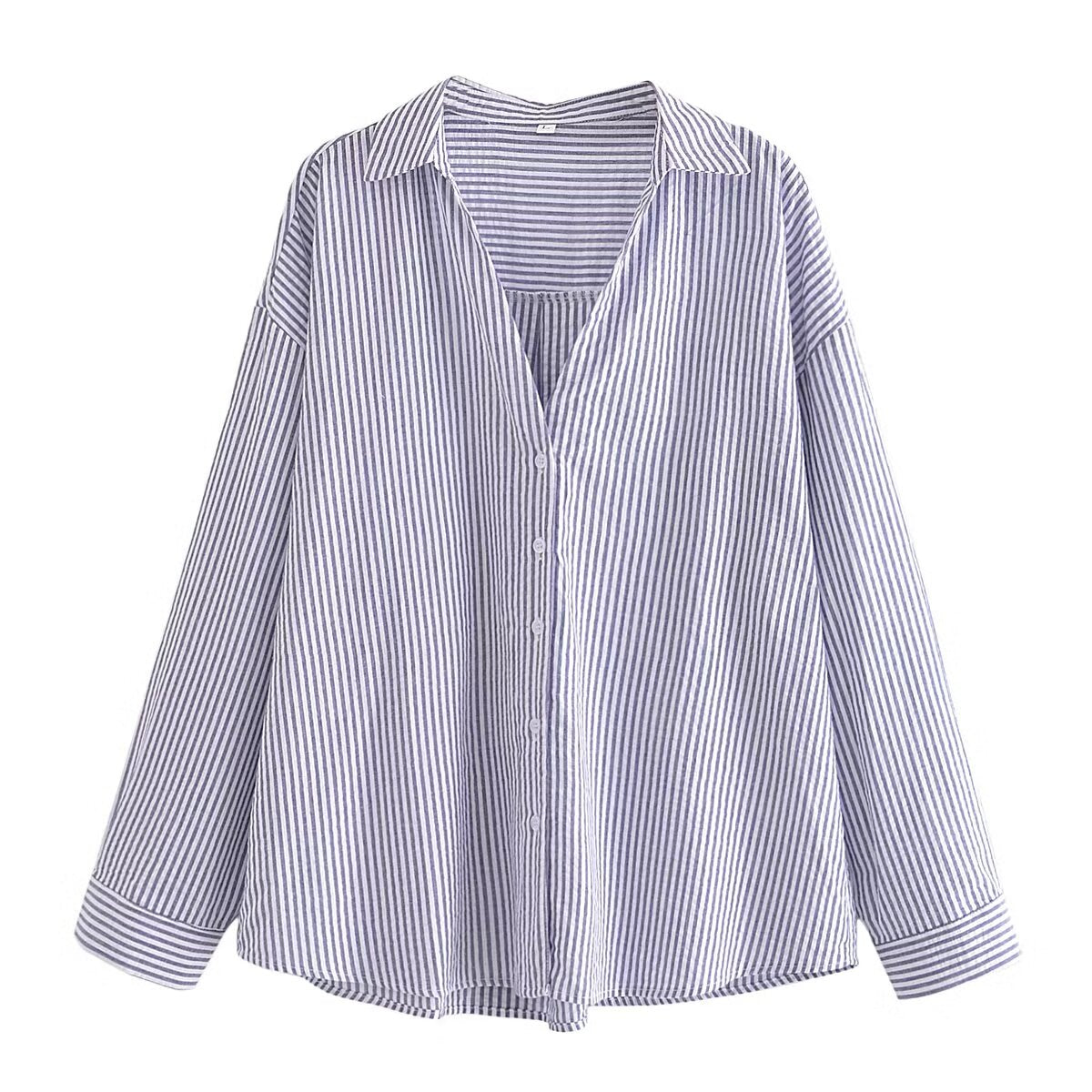 Camisa informal de rayas urbanas de verano para mujer