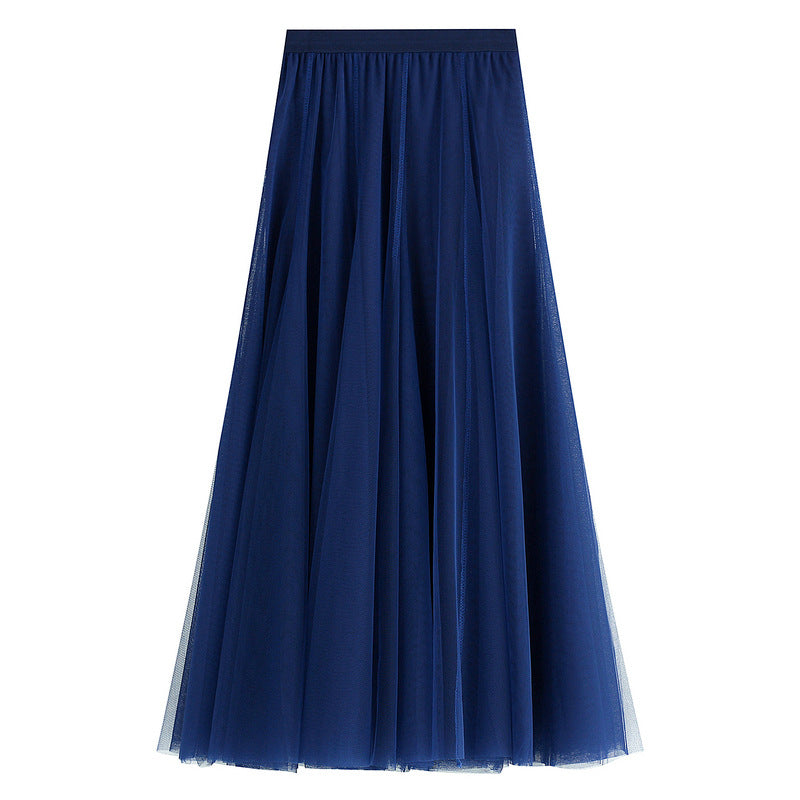 Spring Swing Puffy Ankle Length Skirt High Waist Slim Fit Fairy Skirt Tulle Skirt A Line Skirt