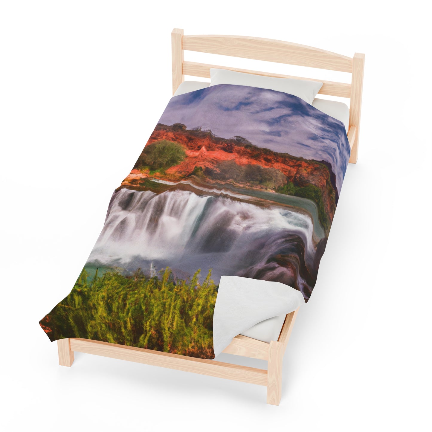 „Die Schönheit der Natur einfangen: Eine ikonische Landschaft in lebendiger Kunst gestalten“ – The Alien Velveteen Plush Blanket