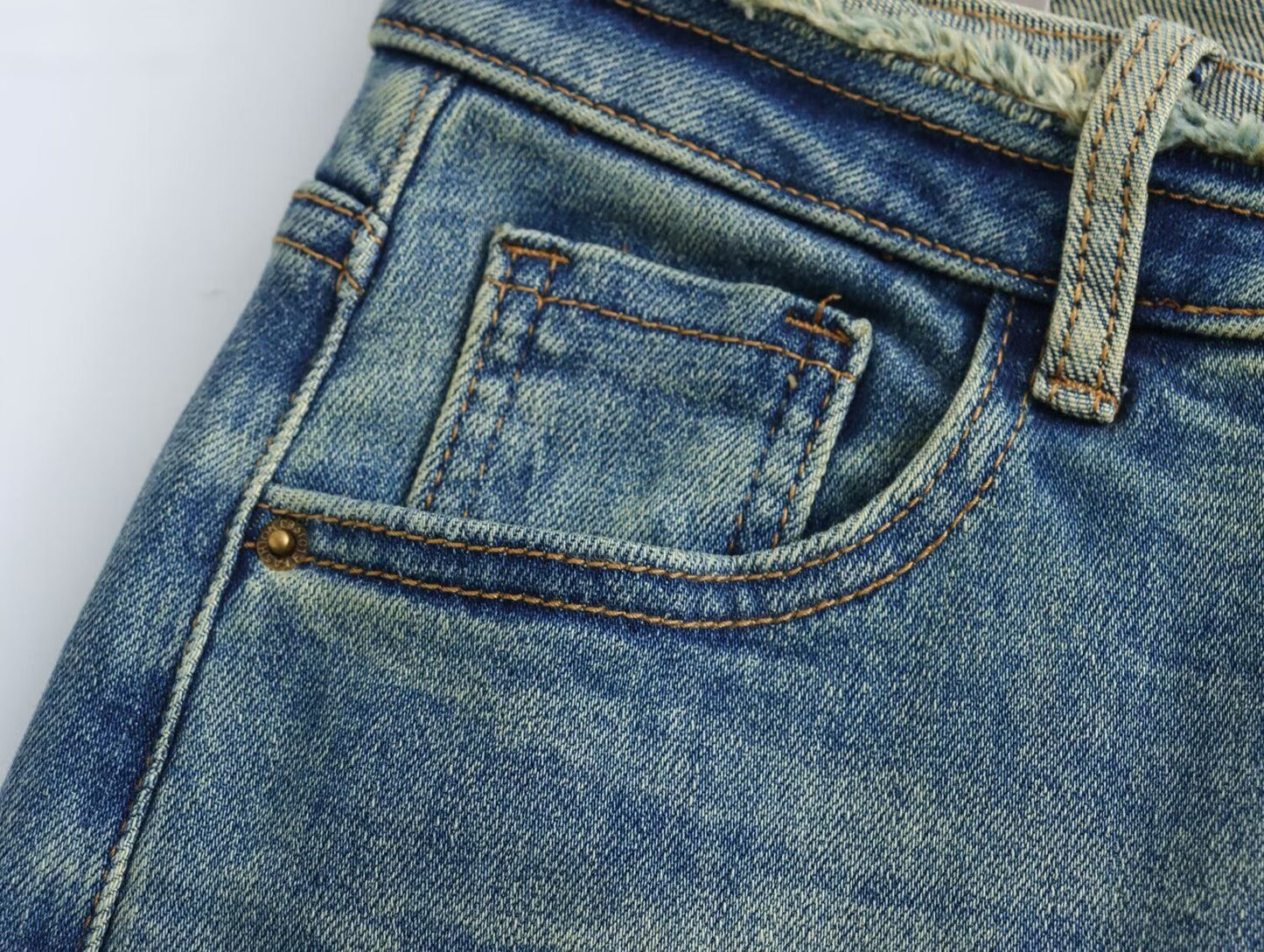 Smoke Tube Jeans Frühling Herbst Bördeln Hohe Taille Lose Kleine Abnehmen Gerade Baguette Hose