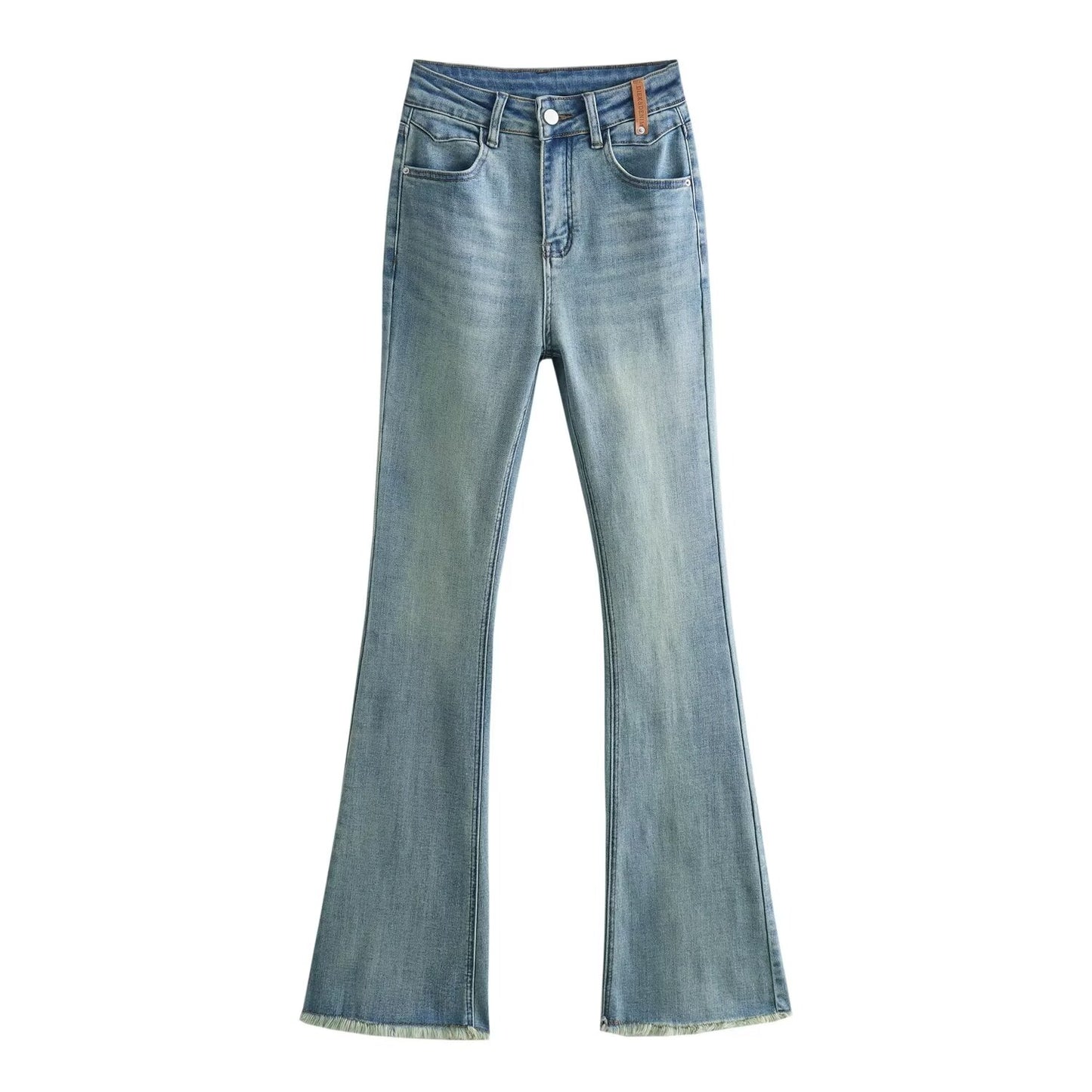 Frühling Sommer Herbst Micro Elastisches Design Röhrenjeans Slim Blau Hohe Taille Lässig Slim Fit Schlanke