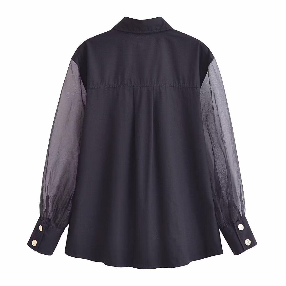 Damen Frühling Französisch Organza Casual Loose Shirt