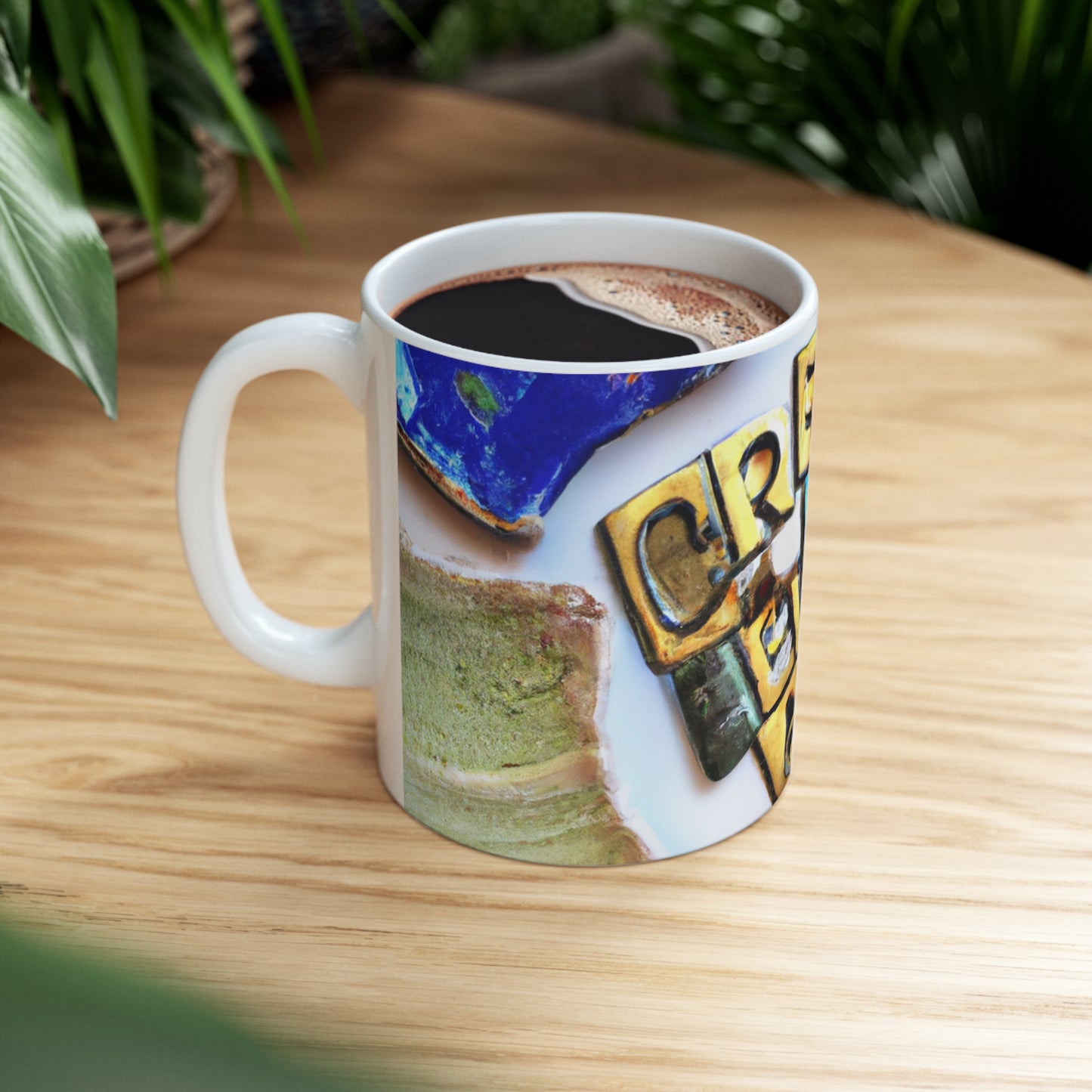 „Ein Mosaik der Belastbarkeit: Eine kreative Erkundung von Stärke und Ausdauer“ – The Alien Keramiktasse 11 oz