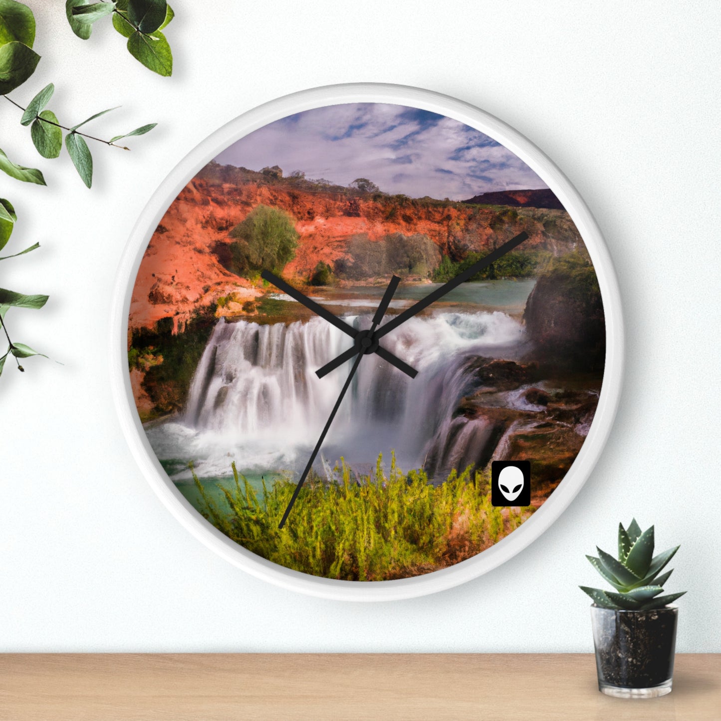 "Capturando la belleza de la naturaleza: creando un paisaje icónico en un arte vibrante" - The Alien Wall Clock