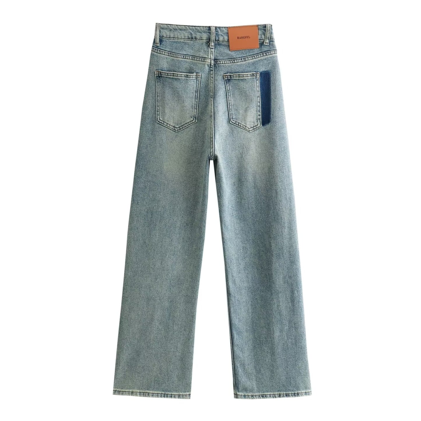 Retro Gerade Jeans Frauen Frühling Hohe Taille Lose Alle Passenden Breite Bein Mop Hosen