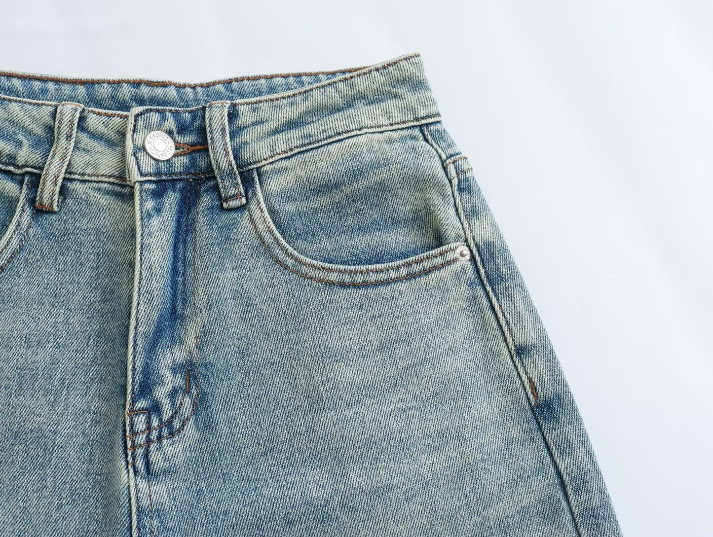 Retro Gerade Jeans Frauen Frühling Hohe Taille Lose Alle Passenden Breite Bein Mop Hosen