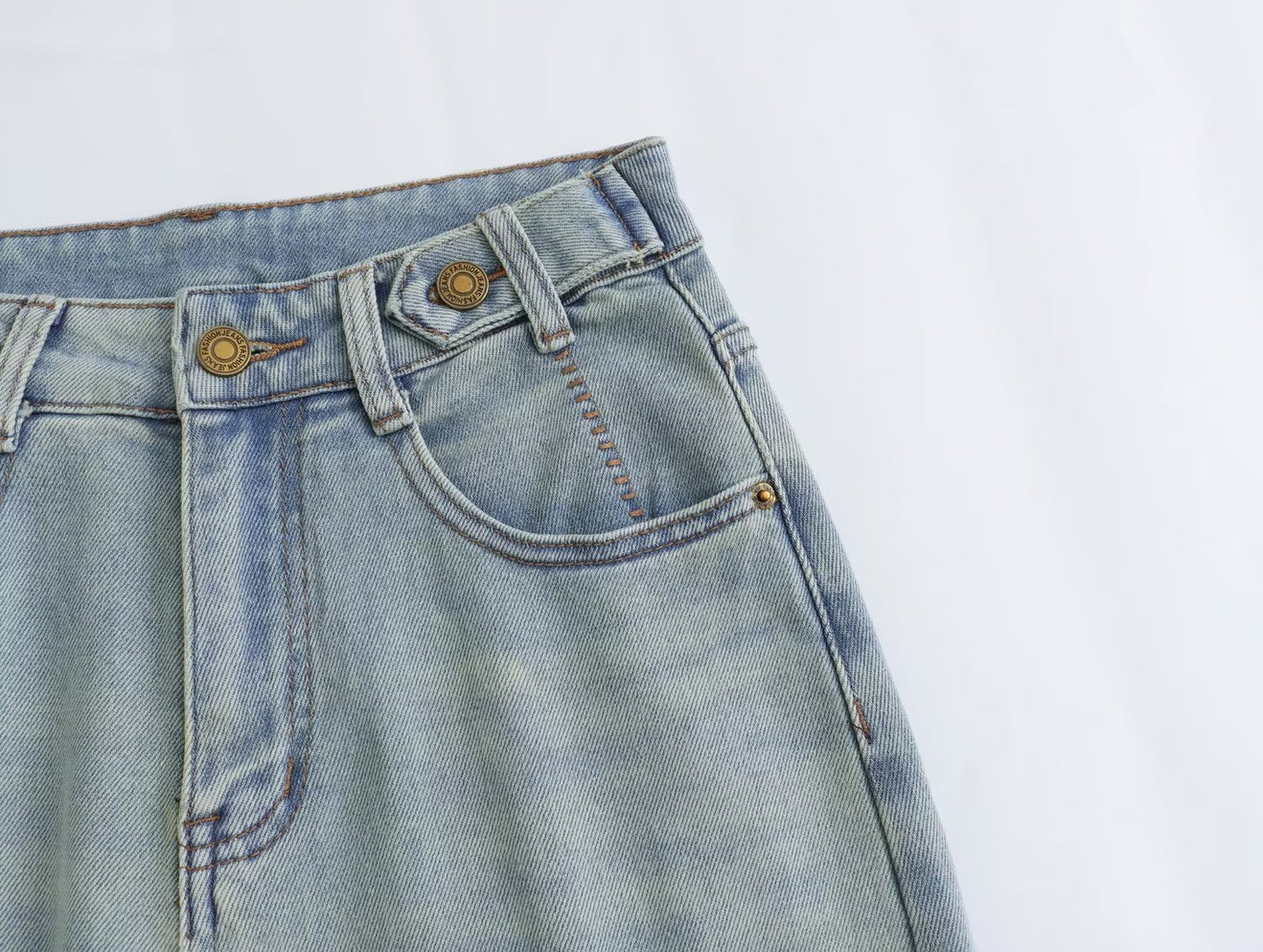 Retro Gerade Jeans Frauen Frühling Hohe Taille Lose Alle Passenden