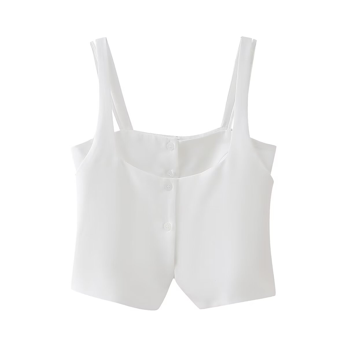 Frühlingskleidung für Damen, All-Match, unregelmäßig, asymmetrisch, Kunstleder, zweiteilig, Spaghettiträger, Camisole-Top