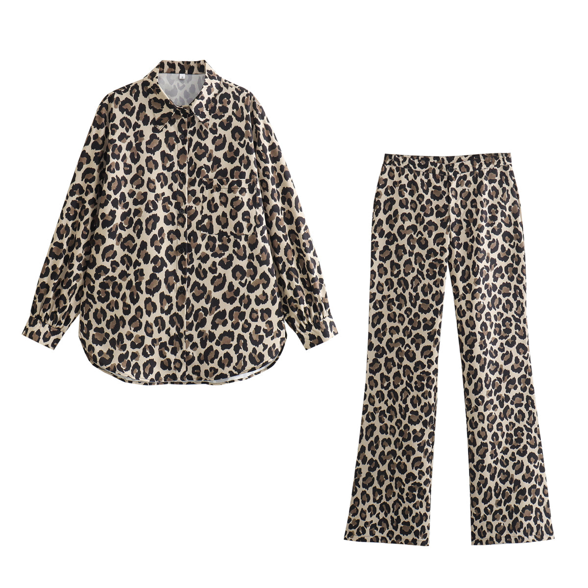 Women Spring Festival Leopard Shirt Leopard Pants Suit