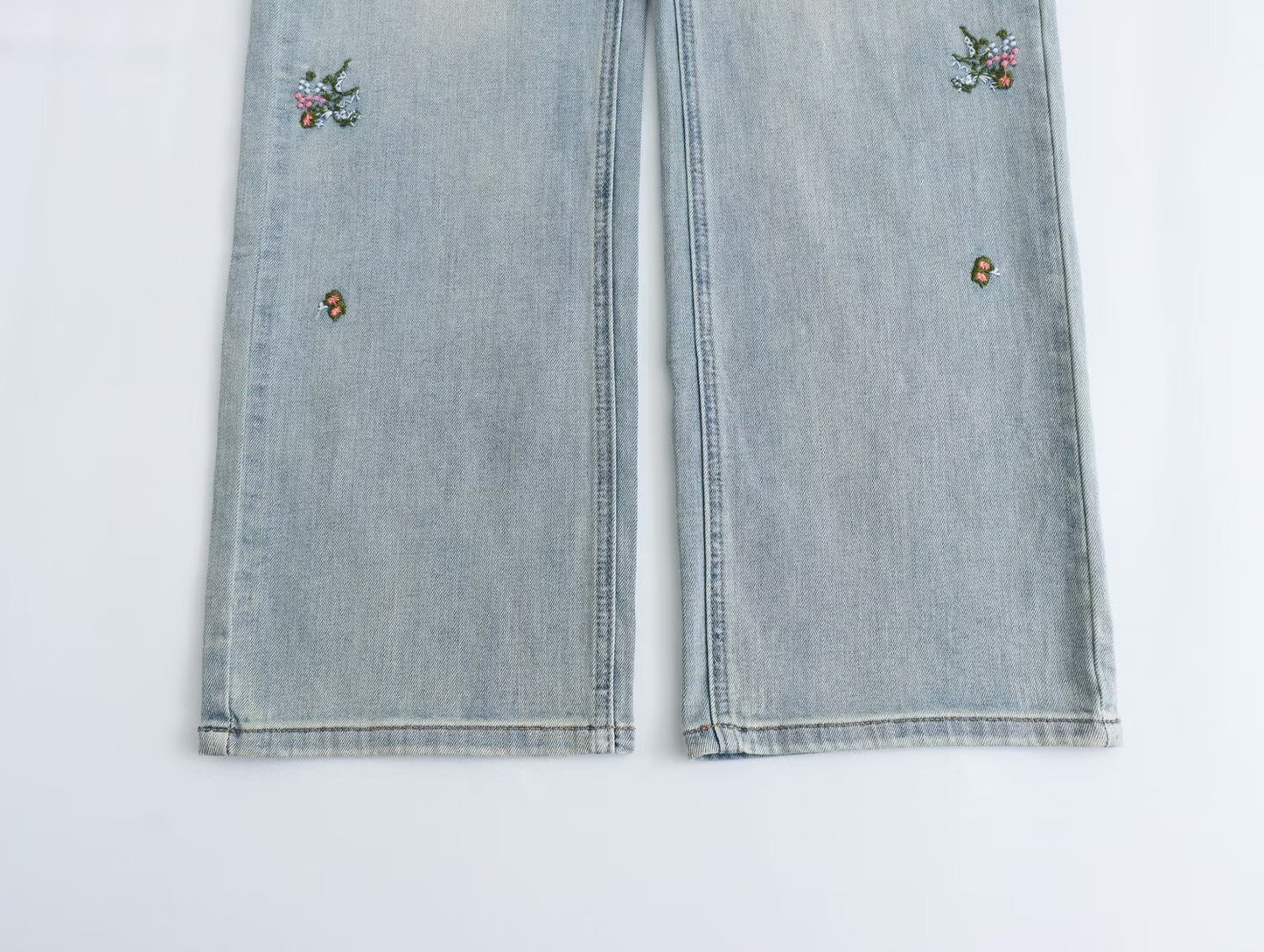 Vaqueros rectos retro para mujer, vaqueros rectos con diseño de bolsillo de cintura alta, pantalones largos de pierna ancha con fregona Retro