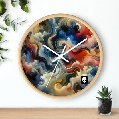 "Chaotic Balance: A Universe of Color" - The Alien Wall Clock Abstract Art Style