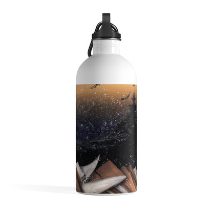 "A Tale of Storytelling Art: A Mixed Media Masterpiece" - The Alien Stainless Steel Water Bottle