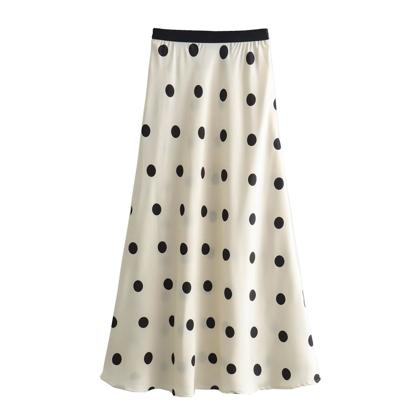 Polka Dot Forged Half Skirt Korean Women Clothing Spring Summer Holiday Elastic Waist Long