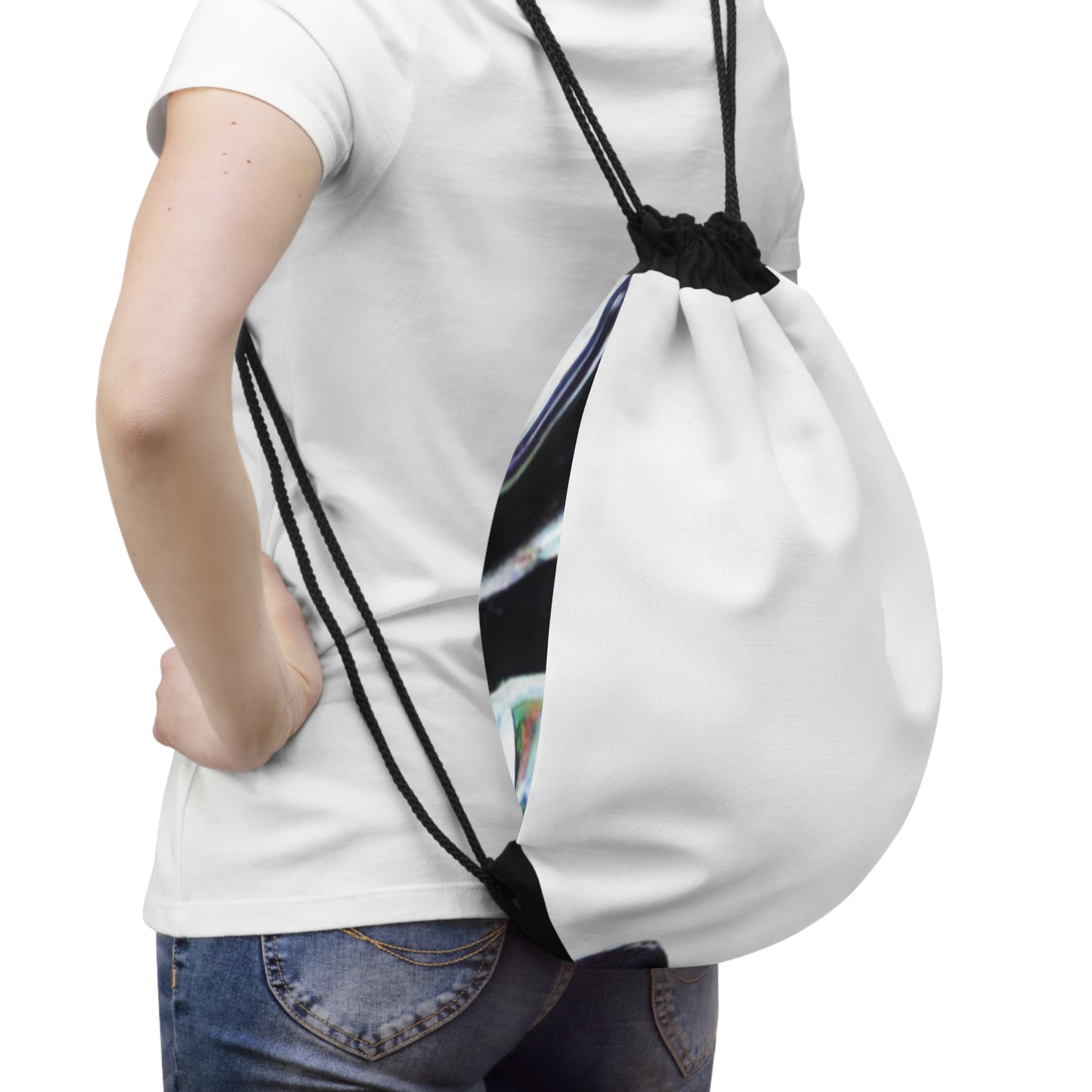 "Merging Perspectives: Crafting a Dynamic Visual Representation"- The Alien Drawstring Bag