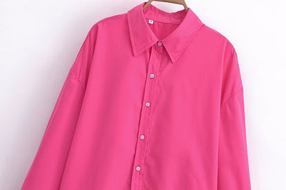 Camisa de popelina de manga larga con espalda descubierta para mujer, informal, de primavera