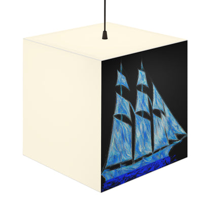 "El velero azul y las velas blancas: Una aventura de libertad en el mar" - The Alien Light Cube Lamp