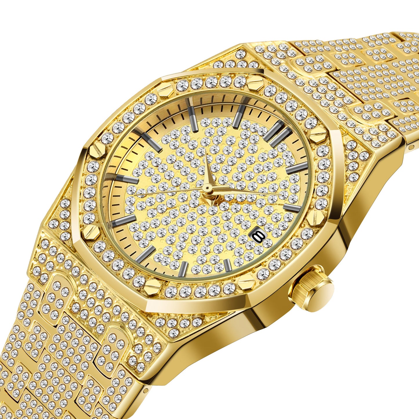 Hip Hop Kalender Starry Liu Ding Diamant-eingebettete Uhr