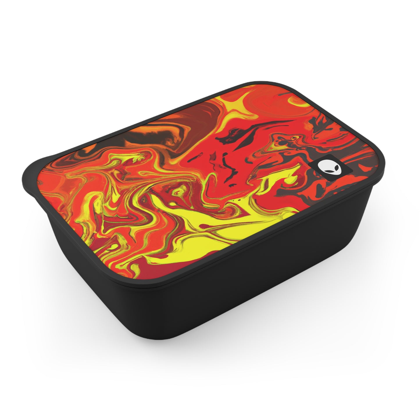 „Abstract Energy in Motion“ – Die umweltfreundliche PLA-Bento-Box von Alien mit Band und Utensilien