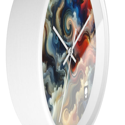 "Chaotic Balance: A Universe of Color" - Die Alien-Wanduhr im abstrakten Kunststil