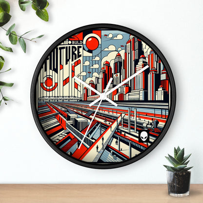 "Constructing Ideas: A Typographic Landscape" - The Alien Wall Clock Constructivism Style