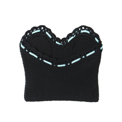 Sexy handgemachtes Schnür-Tube-Top, Sling-Top, gestrickt