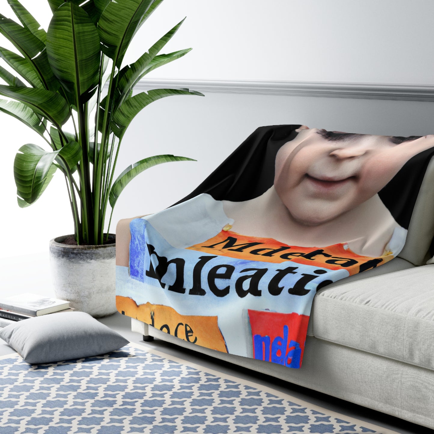 "Anxious Beginnings: A Child's Uncertain Futurescape". - The Alien Sherpa Fleece Blanket