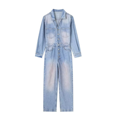 Damen Kleidung Jumpsuit aus gewaschenem Denim