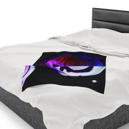 "Exploring Contrasts: A Colorful Dance of Luminance and Chromatic Aberration" - The Alien Velveteen Plush Blanket