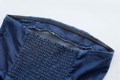 Damenbekleidung Sexy Tube Top Jeansweste Damen Alle passenden Rüschentops