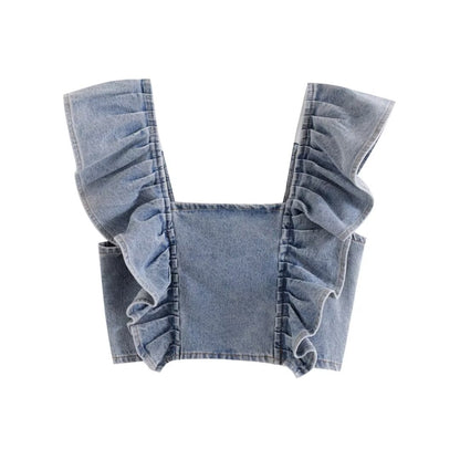 Women Clothing Denim Vest