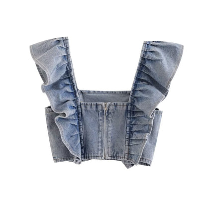 Women Clothing Denim Vest