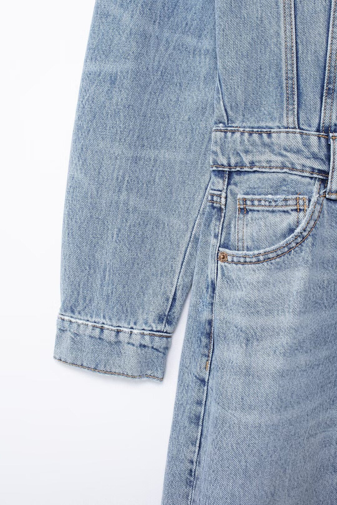 Sommer Damen Kleidung Lässiger einfacher Denim-Overall