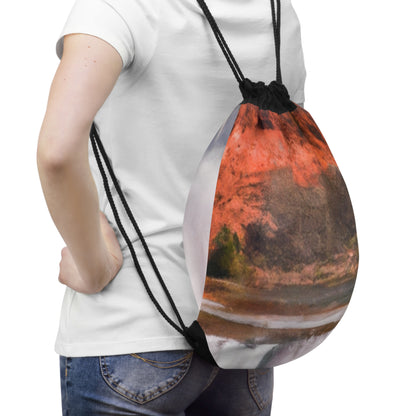 "Capturing Nature's Beauty: Crafting an Iconic Landscape in Vibrant Art"- The Alien Drawstring Bag