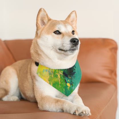 "Un día de verano perezoso: una oda abstracta" - El collar de bandana para mascotas alienígenas