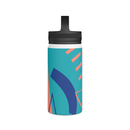 Geometric Artistry: An Exploration of Color and Form - The Alien Stainless Steel Water Bottle, Handle Lid