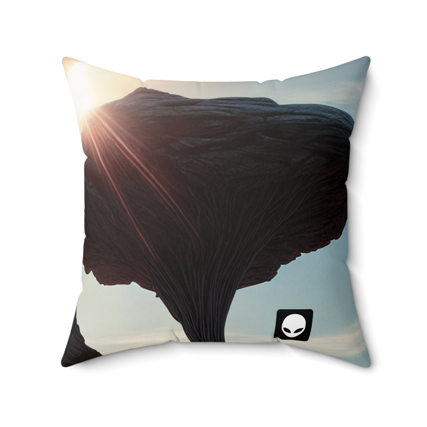 "Alien Landscape Odyssey" - The Alien Square Pillow