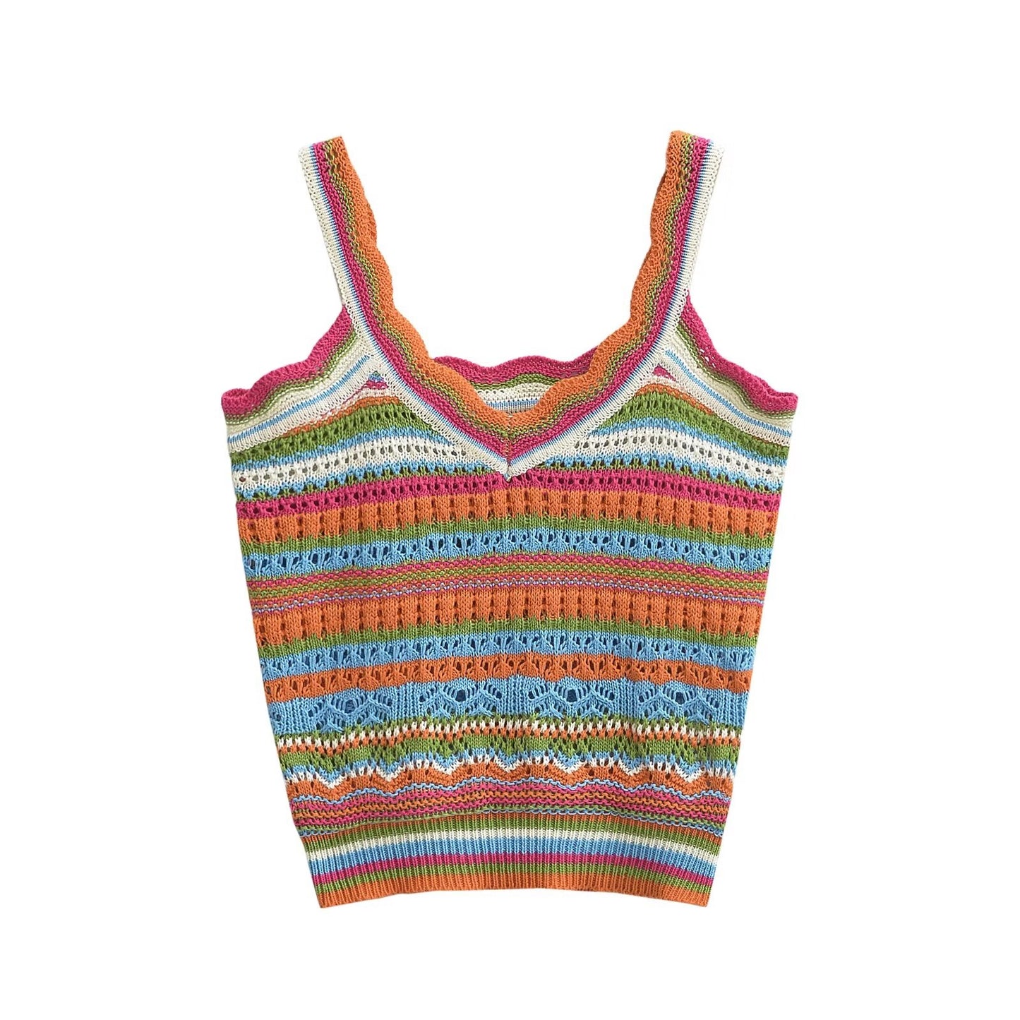 Chaleco de punto con escote en V y color contrastante para mujer, ropa de verano sexy, ajustado y adelgazante