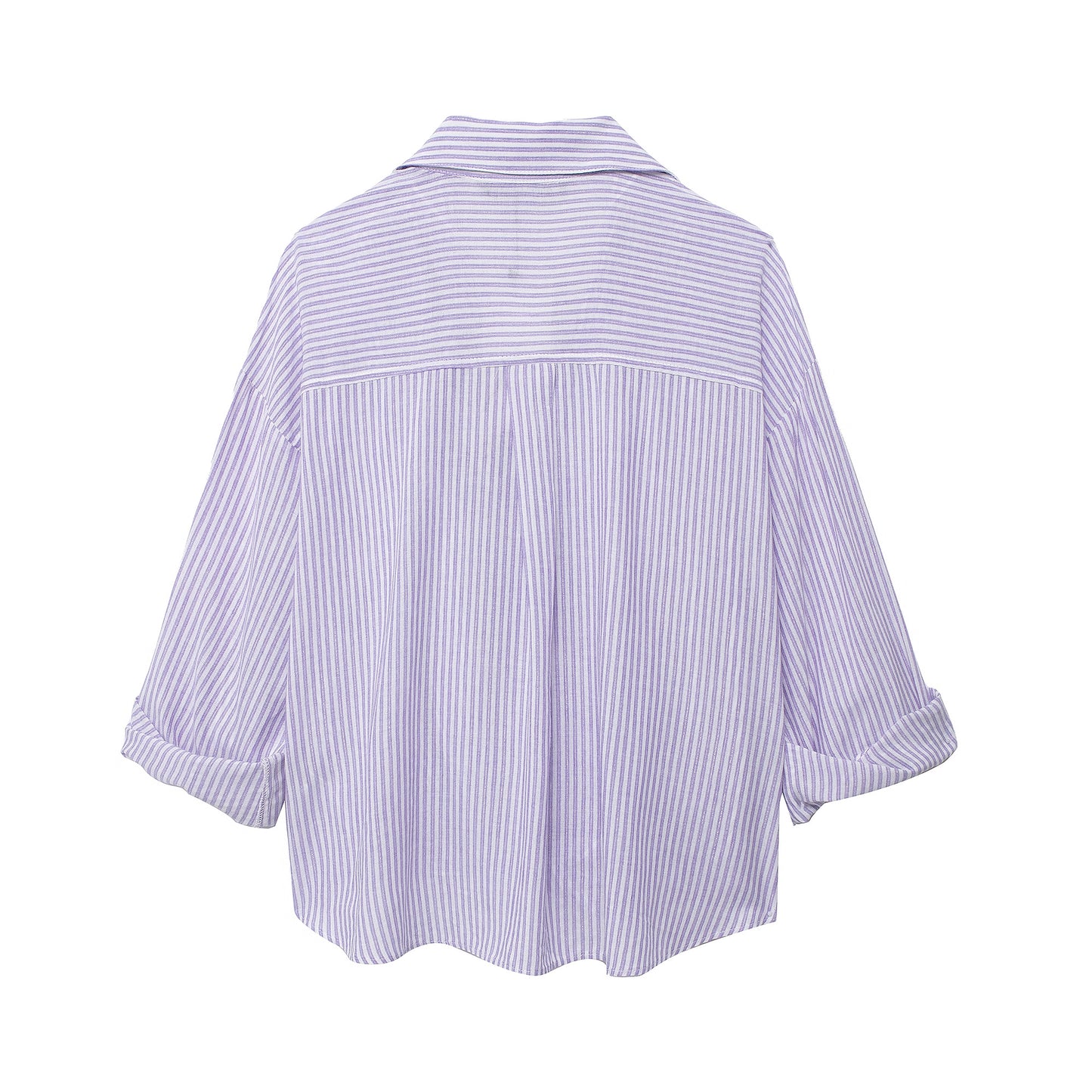 Spring Street Casual Loose Linen Blended Short Striped Shirt