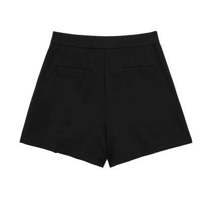 Mädchen Schwarze Shorts Frauen Sommer Hohe Taille Lose Koreanische A-linie Breites Bein Alle Passenden Oberbekleidung