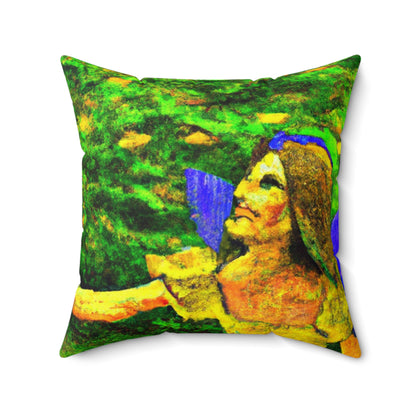 The Fairy and the Brave Adventurer - The Alien Square Pillow