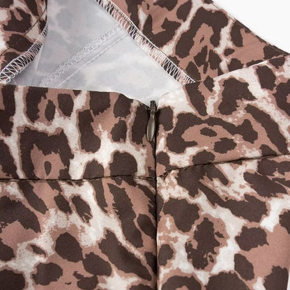 Spring Women Clothing Leopard Print Vest Casual Trousers Suit Two Piece Set