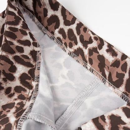 Frühling Frauen Kleidung Leopard Print Weste Casual Hosen Anzug Zwei Stück Set