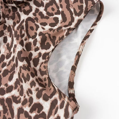 Frühling Frauen Kleidung Leopard Print Weste Casual Hosen Anzug Zwei Stück Set