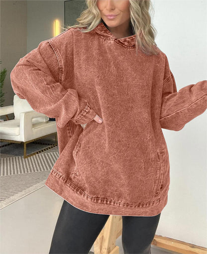 Ropa de mujer Sudadera con capucha holgada Sudadera con capucha de mezclilla