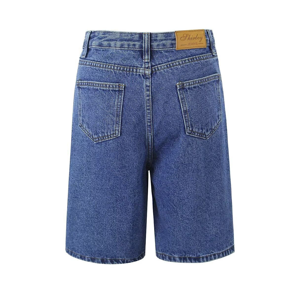 Jeansshorts mit Taschen, gerade, einfarbig, lockere, lässige Shorts für Damen